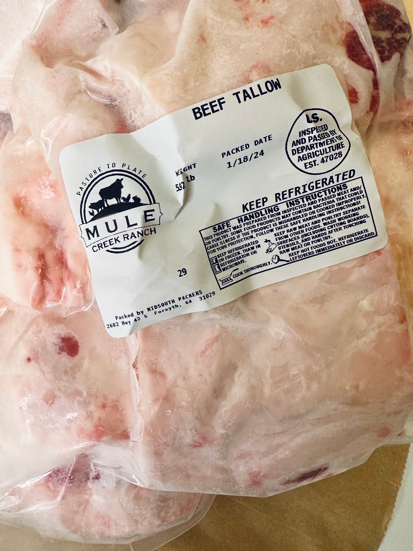10 lbs Beef Suet (for making your own tallow)